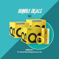 Q1® Premium Yellow Masking Tape 24mm x 50m - Bundle of 3