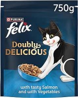 Felix Doubly Delicious Dry Cat Salmon & Veg 75g x 4