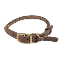Ancol Timberwolf Rolled Leather Collar Sable 20" Size 5 x 1
