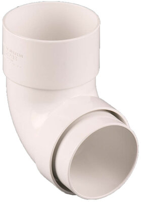 68mm Round 112.5 degree Offset Downpipe Bend Arctic White