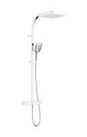 Bristan Quadrato Shower - Exposed Fixed Head Bar Shower with Diverter and Kit QD SHXDIVCTFF C