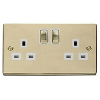 Click Deco Raised Plate Victorian 2 Gang Switched Socket