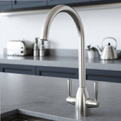 Vibrance Twin Lever Kitchen Mixer - Nickel 1