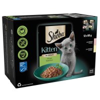 Sheba Cat Pouch KITTEN Sauce Collection Mixed Selection Gravy 85g 12-Pack x 4