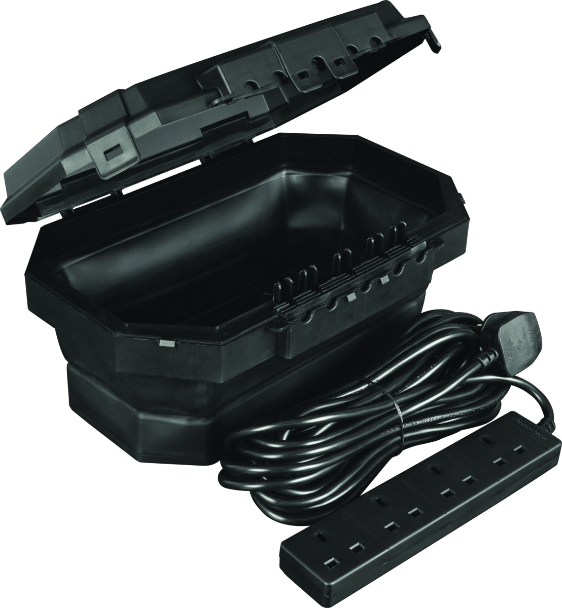 Luceco Collapsible Dribox + 4G 8Mtr Extension Lead Black