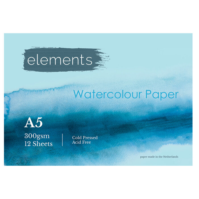 Elements Watercolor Pad A5 12 Sheets 300gsm