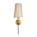 Rechargeable LED Antique Gold Wall Lamp with Linen Shade 