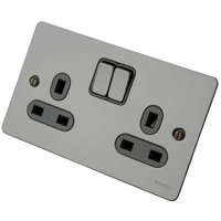 Socket Ultimate 2 Gang Switched Black Nickel