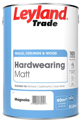 Leyland Hardwearing Matt Paint Magnolia 5L