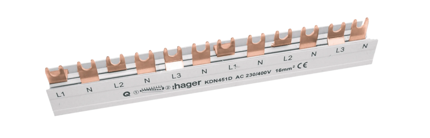 Hager 80A 4P 12Mod Insulated Busbar KDN451D