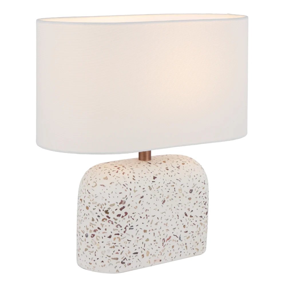 Telbix Reano Oval Table Lamp White Terrazzo