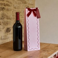 Pink & Red Velvet Bow Bottle Bag