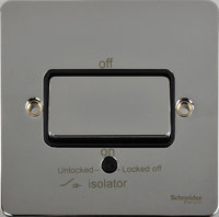 Schneider Ultimate Low Profile Fan Isolator switch Polished Chrome with Black Insert  | LV0701.0061