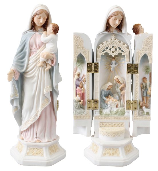 Veronese Resin Statue 8 inch Nativity Triptych   (52749)