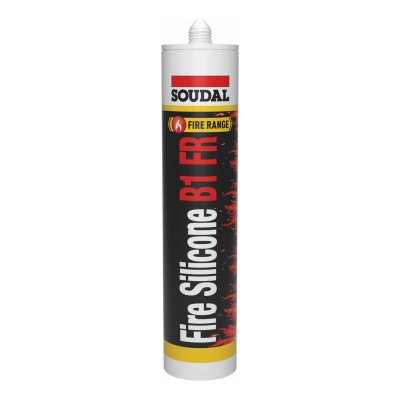 Soudal Fire Silicone B1 Fire Rated Silicone Sealant Black 300ml