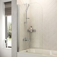 Tucker French Curved Rise + Fall Bathscreen (Reversible) Chrome