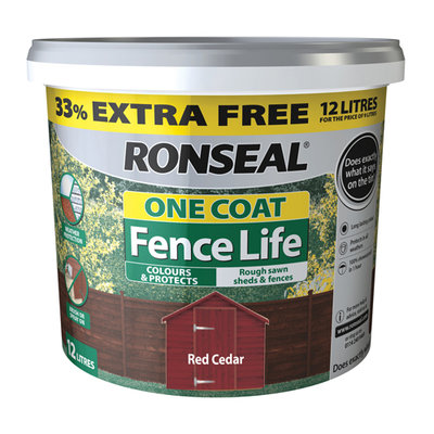 Ronseal Fence Life One Coat - Red Cedar 12L