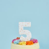 Giant Sprinkle Number '5' Candle