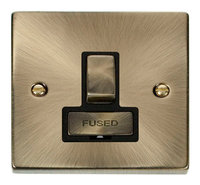Deco Antique Brass 13A Switched Fuse