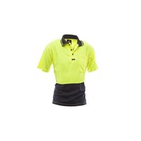 801080 Hi Vis-Polo Shirt, S/S, Yellow/Blue