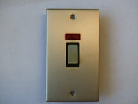 45A 2 Gang Cooker Switch with Neon Satin Chrome