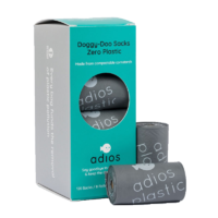 Adios Zero Plastic Poo Bags GREY 8 x Rolls / 120 Bags Non-Handled x 1