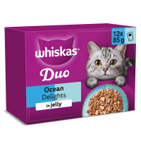 Whiskas Adult Cat Duo Ocean Delights in Jelly Pouches 4x12x85gm FD27C