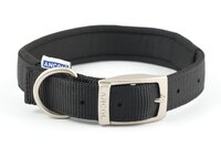 Ancol Viva Padded Nylon Buckle Collar Black S/M 35-43cm Size 4 x 1