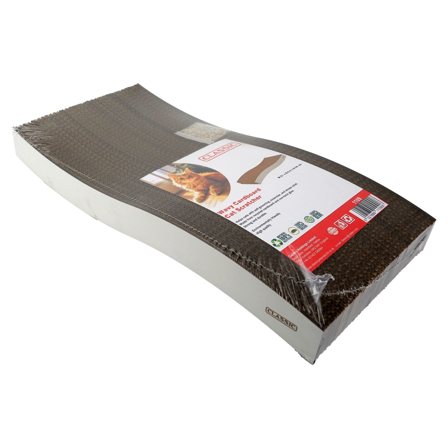 Classic Cardboard Cat Scratcher Wavy 1x13