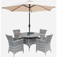 Capri 4 Seater Round Rattan Furniture Set