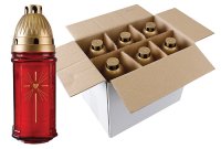 Glass Grave Light with Windproof Top   (88096)