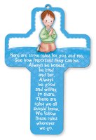 Wood Cross 7 1/4 inch/Praying Boy   (12485)