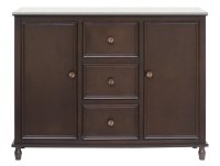 Back in Stock March Jacobean Brown 2 Door 3 Drawer Unit with Hermes Grey Marble Top 106x24x81cm