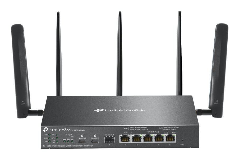 Omada ER706WP-4G router with antennas