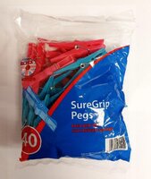 SUREGRIP PLASTIC CLOTHES PEGS PACK 40