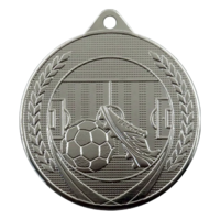 50mm Silver Soccer Medal