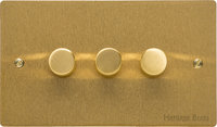 Heritage - Elite Flat Plate - 3Gang TED Dimmer Satin Brass | LV0901.2279