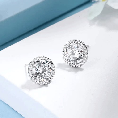 Large Stone Silver Earrings 2