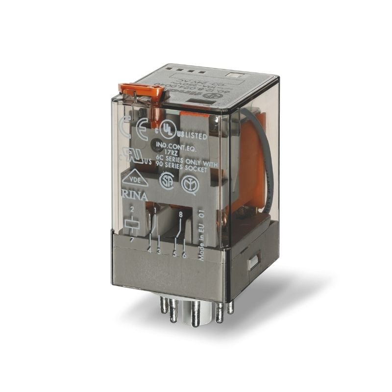 60.12.9.012.0040 - Finder 60 Series 10A 12V DC Plug In Power Relay DPDT