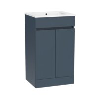 Tucker French Chiltern 500mm Floor Standing Two Door Basin Unit Matt Alby Blue