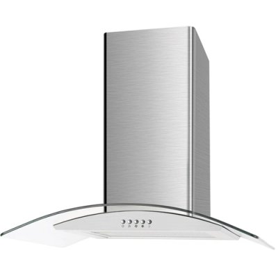 Cata 70cm Curved Glass Chimney Hood - Stainless Steel