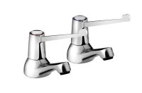 Bristan Lever Basin Taps with 6" Lever and Ceramic Disc Valves - Chrome Plated VAL2 1/2 C 6 CD