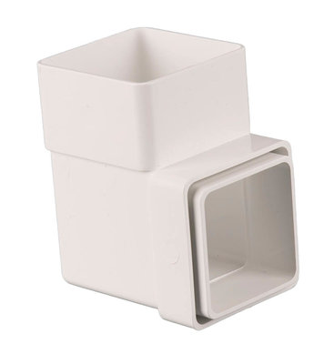 65mm Square 92.5 degree Downpipe Bend Arctic White
