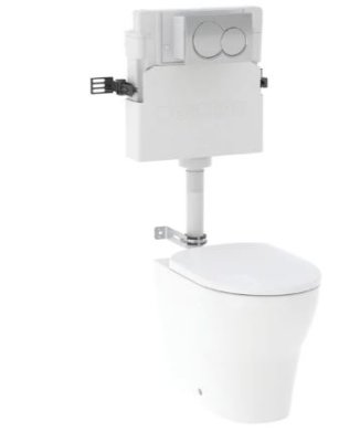 Geberit Selnova Back-to-Wall Rimless Toilet Pack with Concealed Cistern & Round Flush Plate 118.363.21.2
