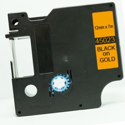 Compatible Dymo 45023 Black on gold 12mm x 7m Pack of 5