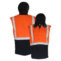 Oilskin D/N Sleeveless Vest with Hood