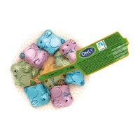 Fairtrade foiled solid milk choc Easter bunnies in net - 26x80g