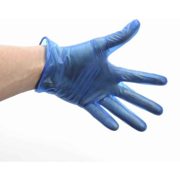 Blue Lightly Powdered Vinyl Gloves Lrg (100)