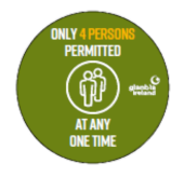 Circular "Maximum 4 Persons" Vinyls x6 Types.