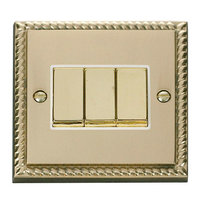 Georgian Brass CLICKGCBR413WH 10A 3G 2W Switch